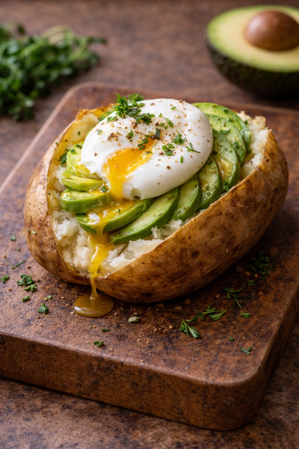 Baked Potato with Avocado and Egg