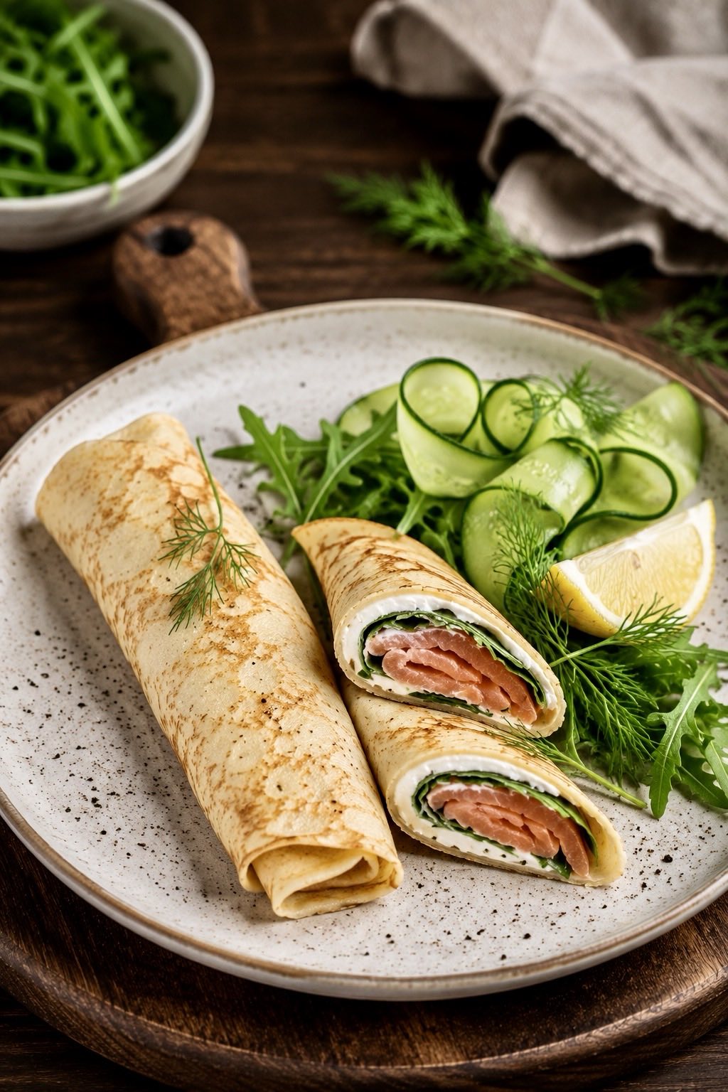Pancakes with Salmon and Cream Cheese