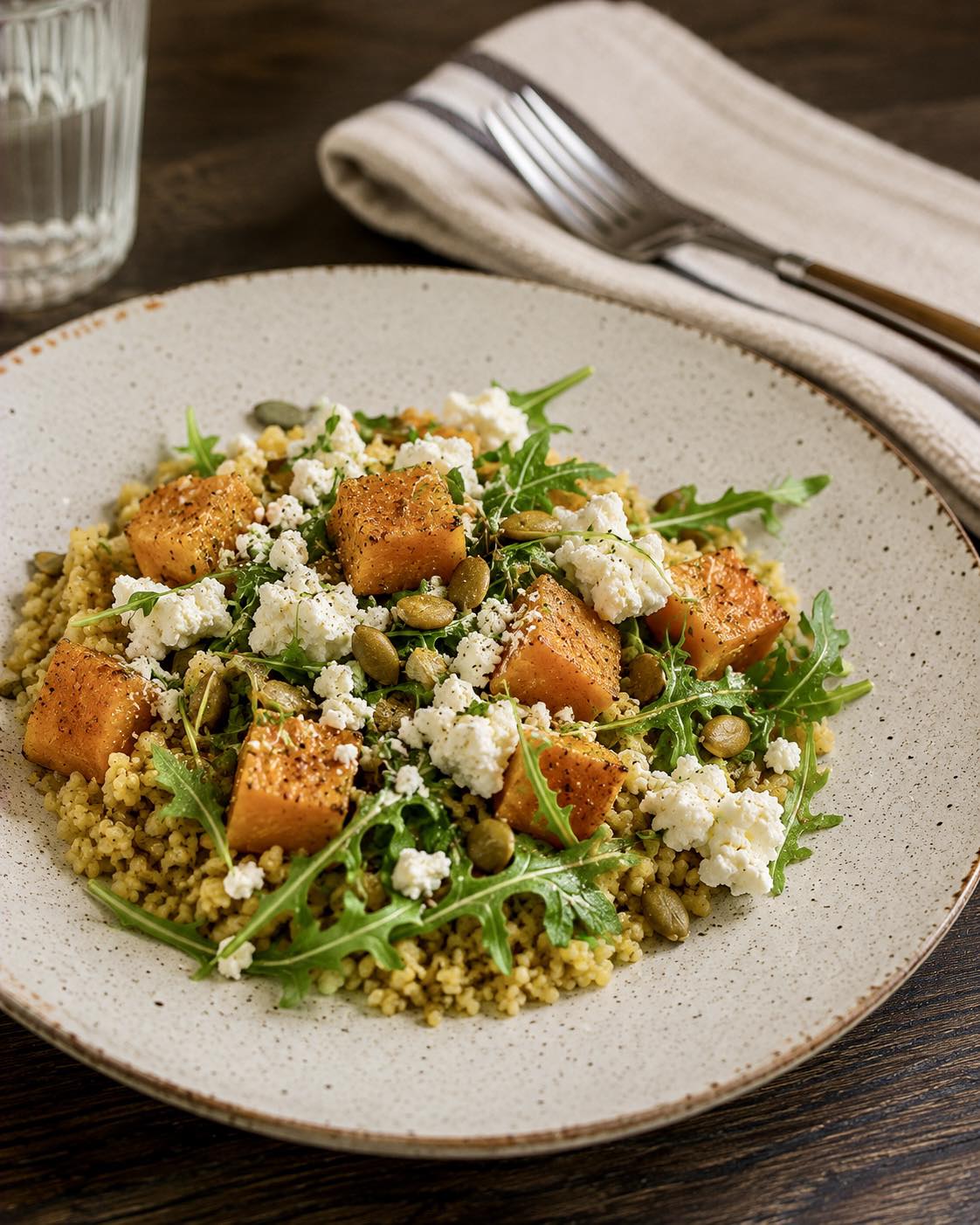 Bulgur with Roasted Pumpkin and Feta