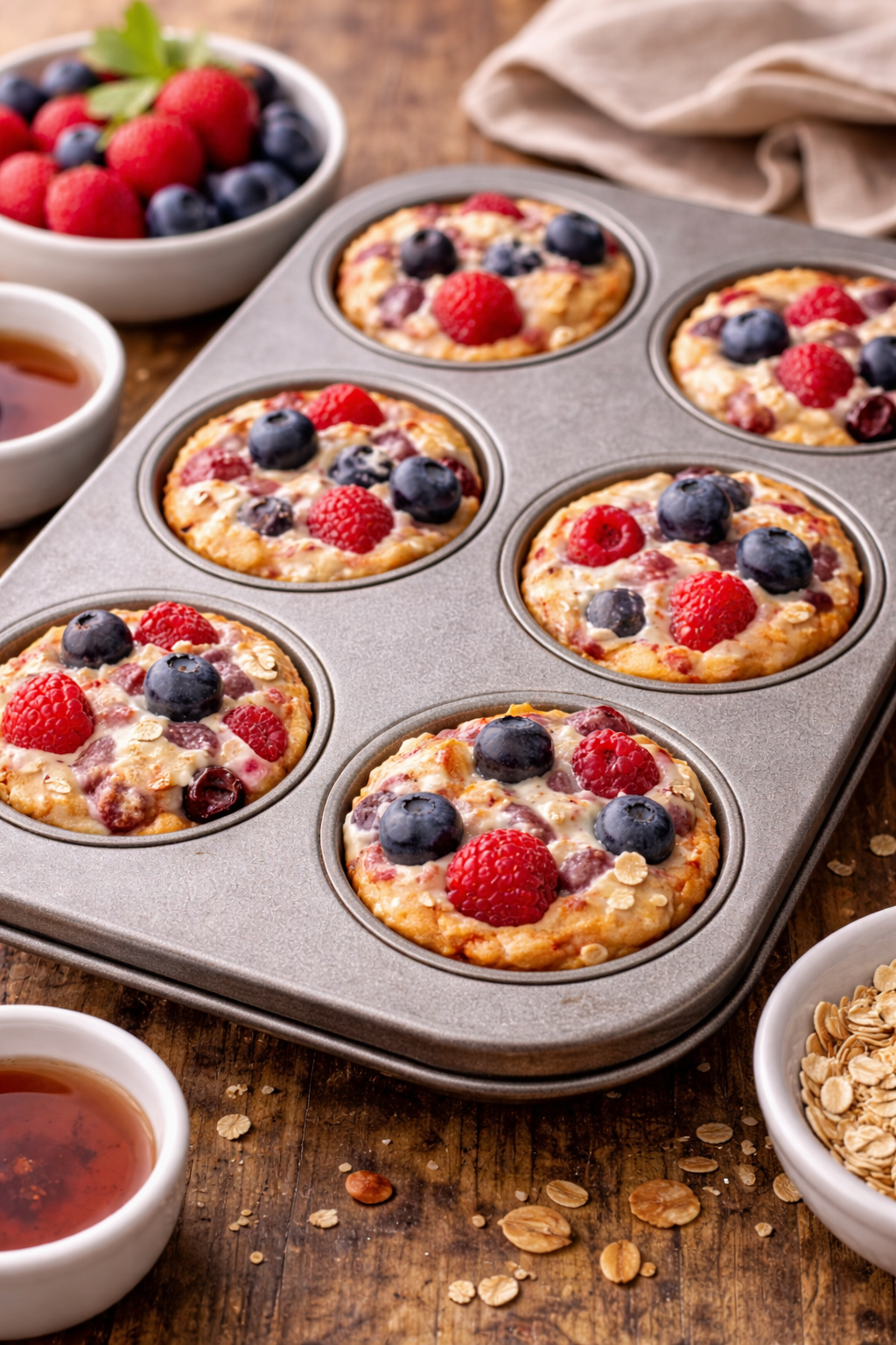 Easy baked berry yogurt cups