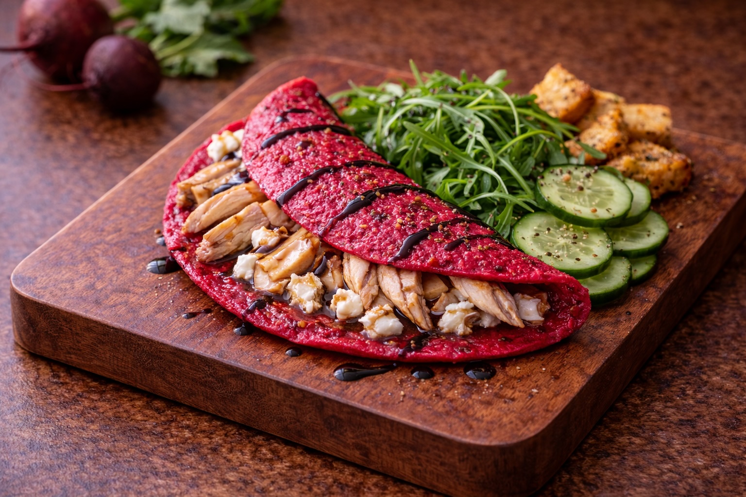 Beet Omelet with Turkey