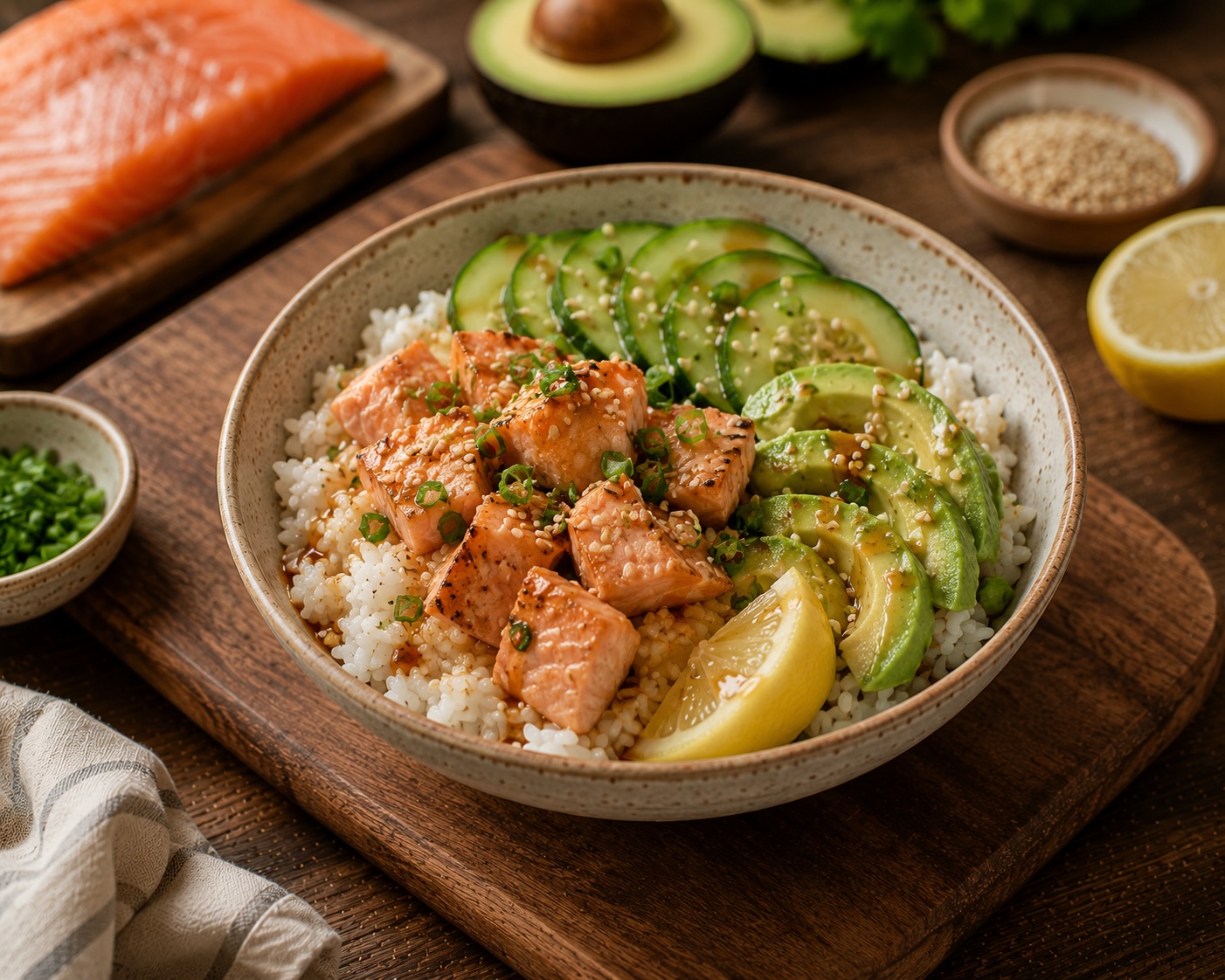 Salmon Rice Bowl (Light)
