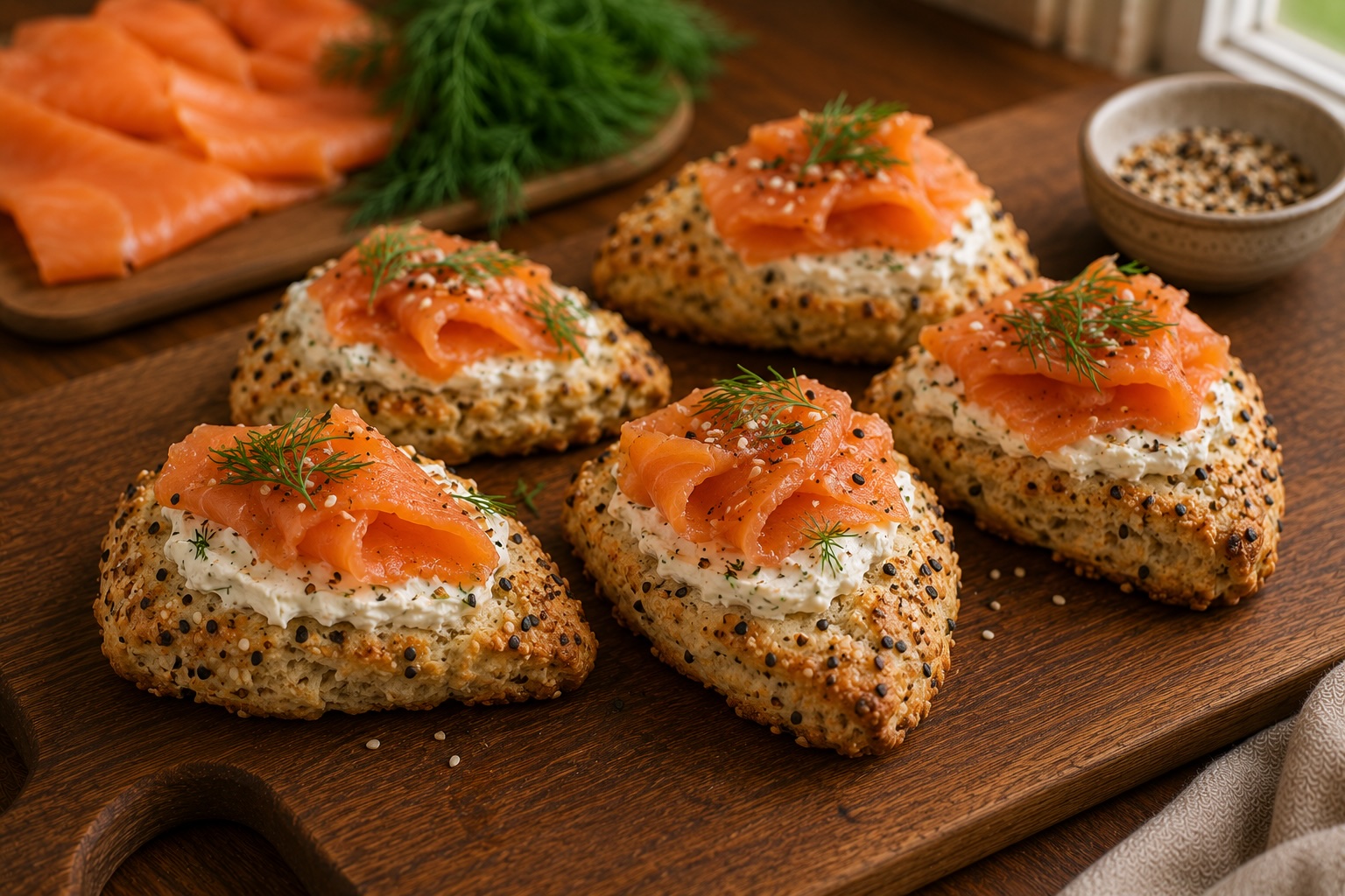 Everything Bagel Scones with Salmon