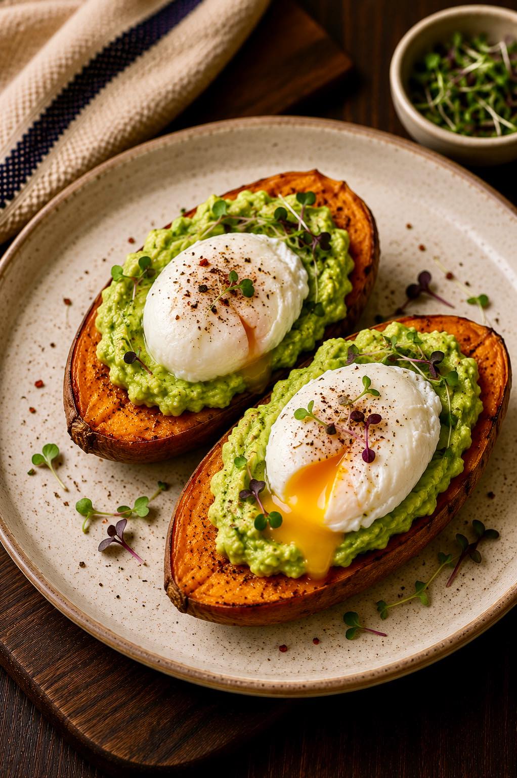 Baked Sweet Potato with Guacamole