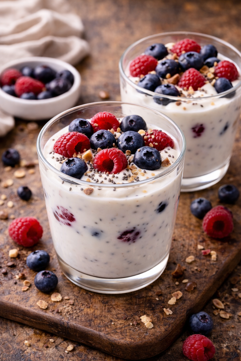 No-bake greek yogurt berry cups