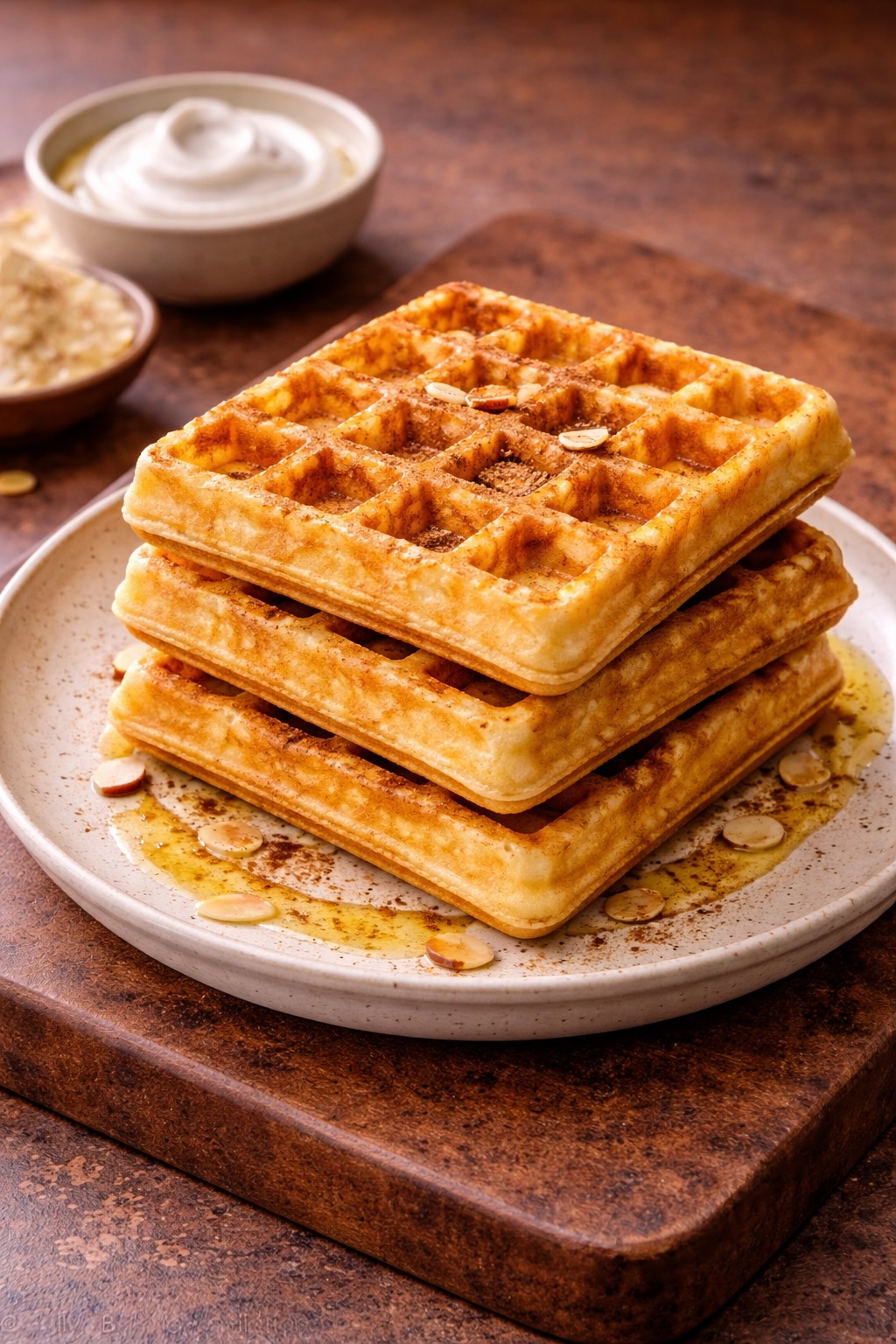 Protein Waffles with Nut Flour