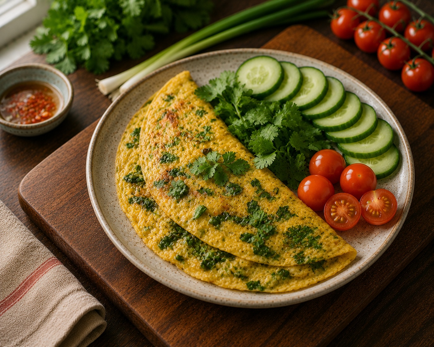 Vietnamese Herb Omelet (Light)