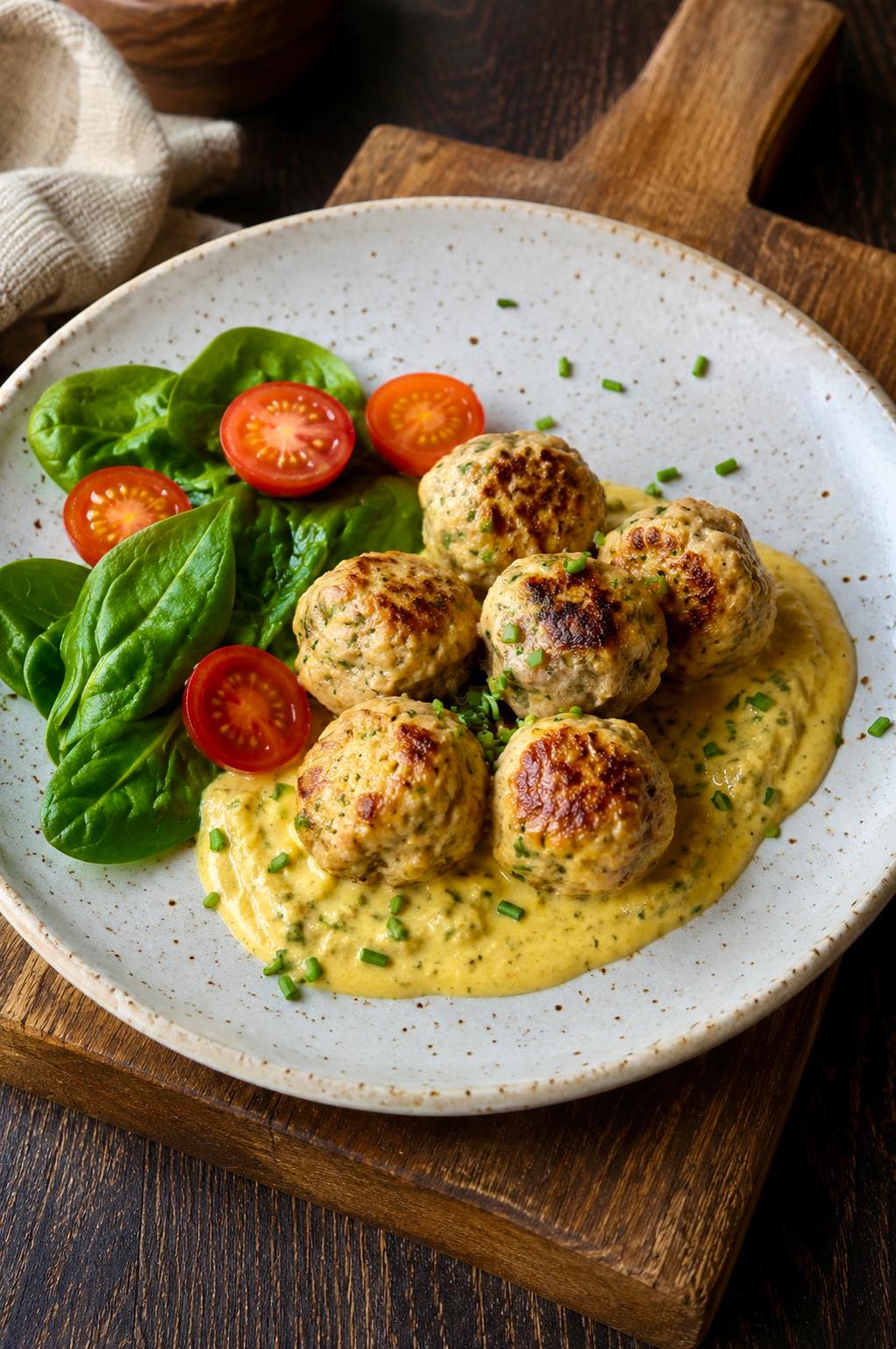 Chicken Meatballs in Curry Sauce