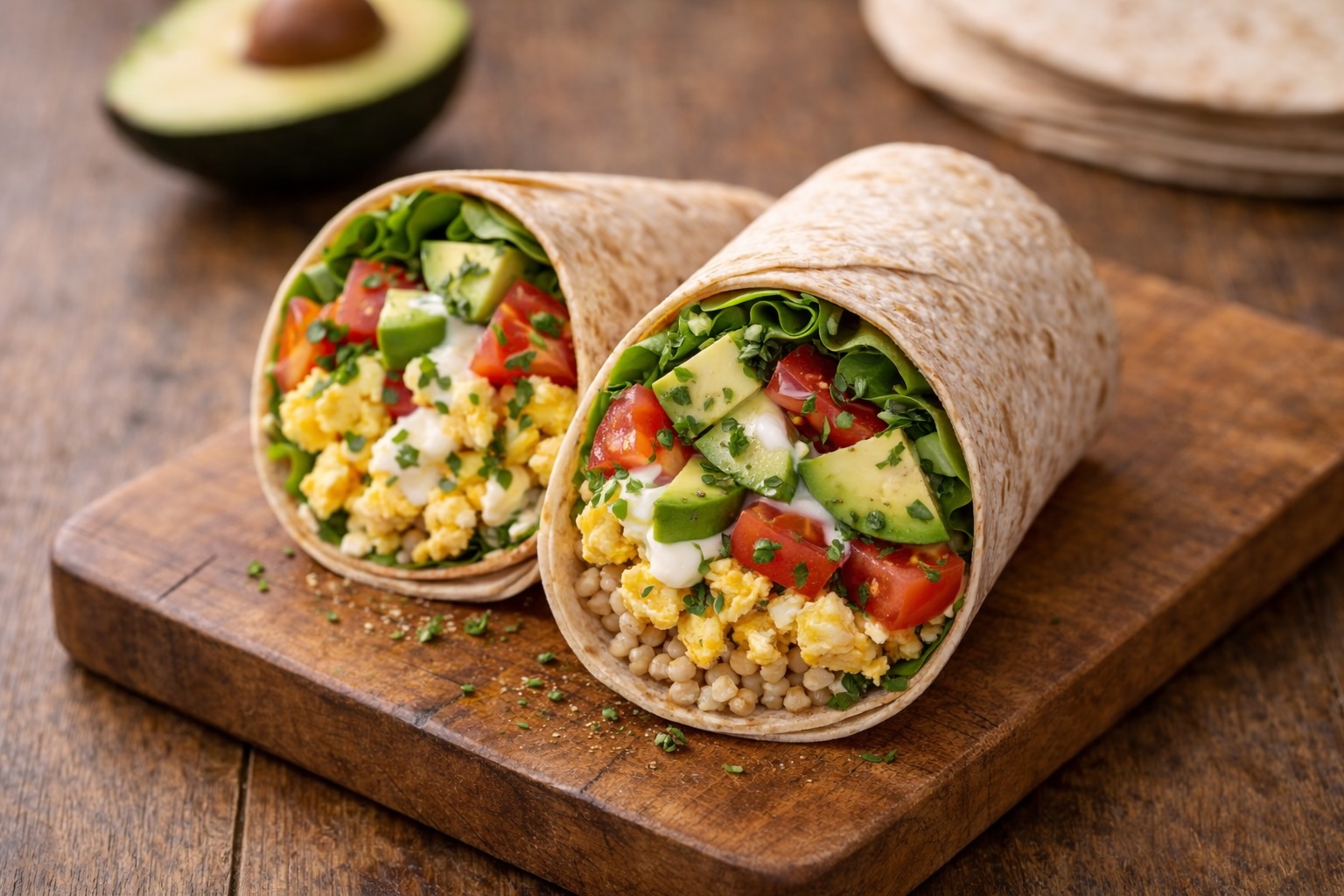 Tortilla with Eggs and Avocado