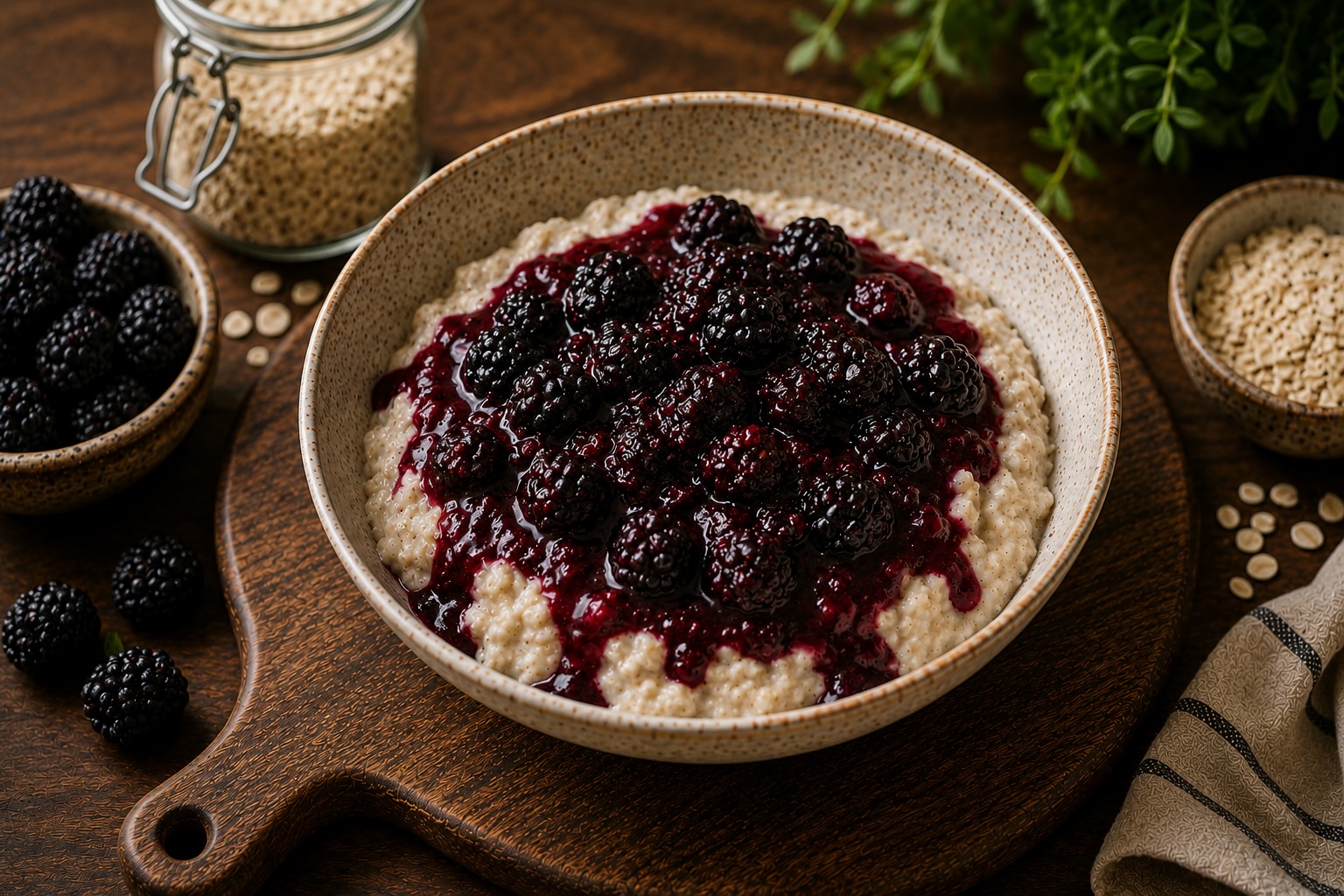 Oatmeal with Blackberry Compote