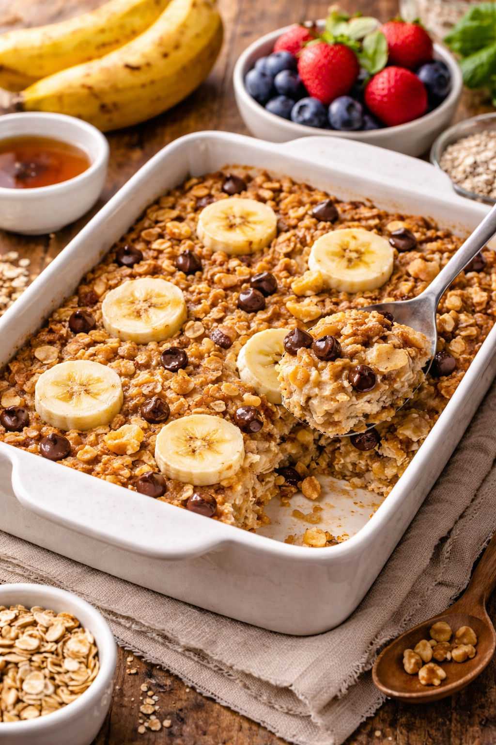 Easy 3-Step baked banana oatmeal