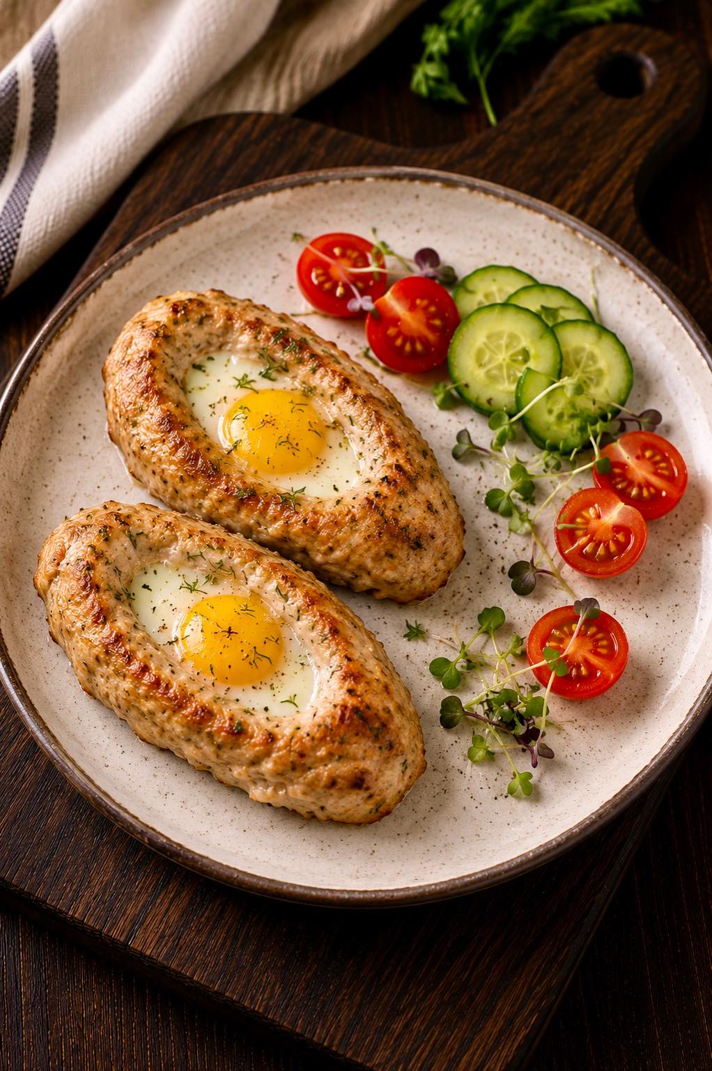 Chicken Boats with Egg