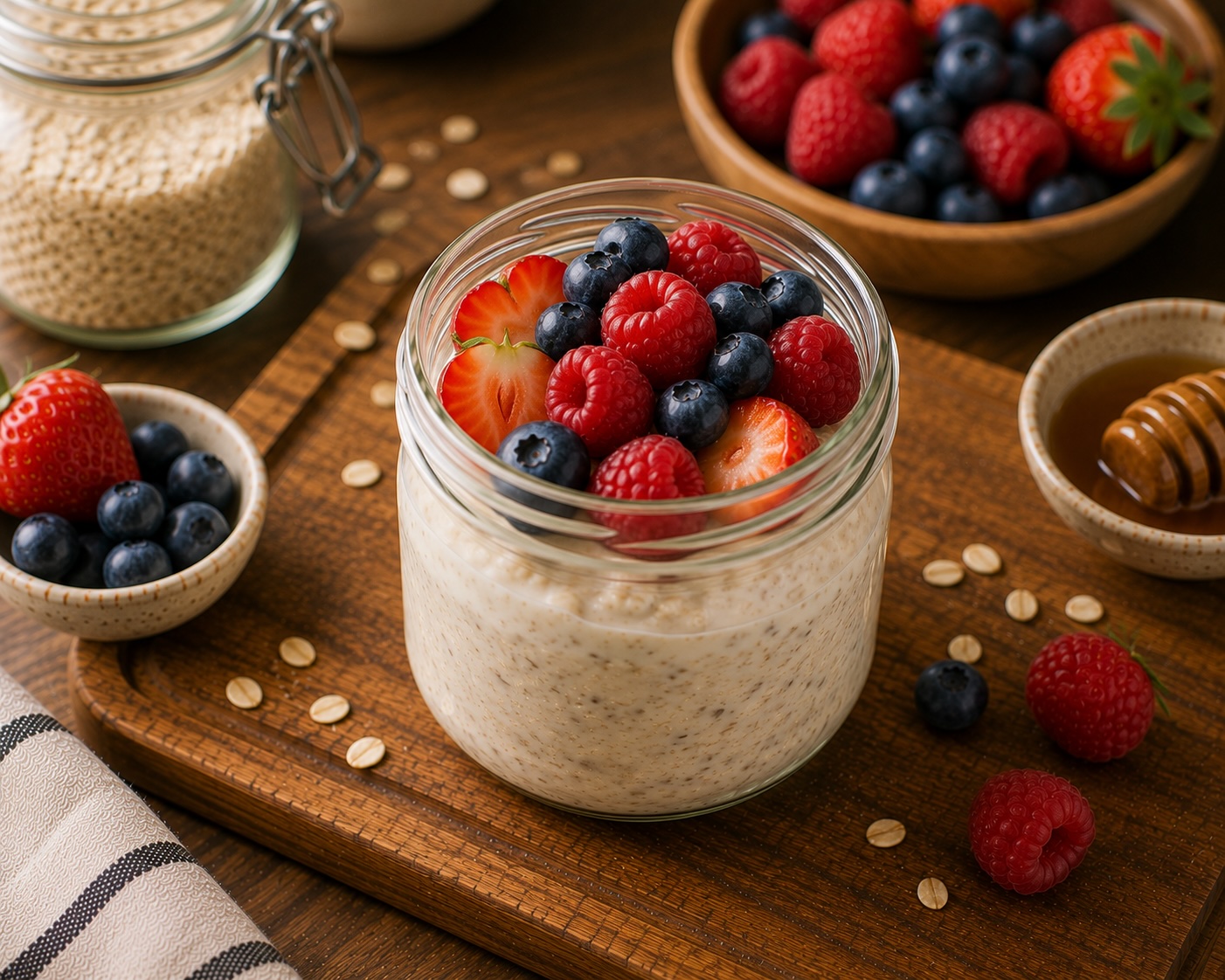 Overnight Oats with Yogurt and Berries
