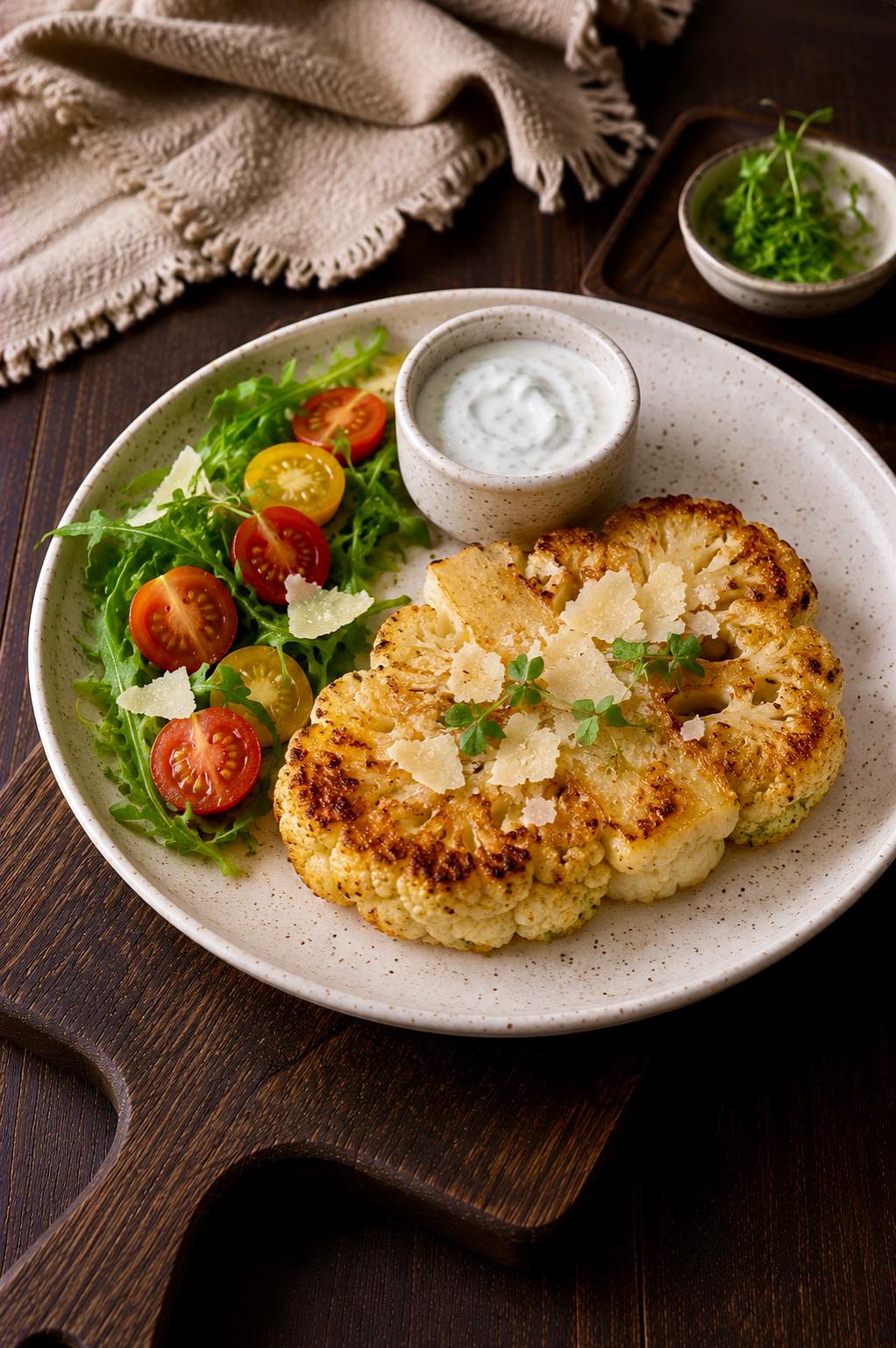 Cauliflower Steak with Parmesan