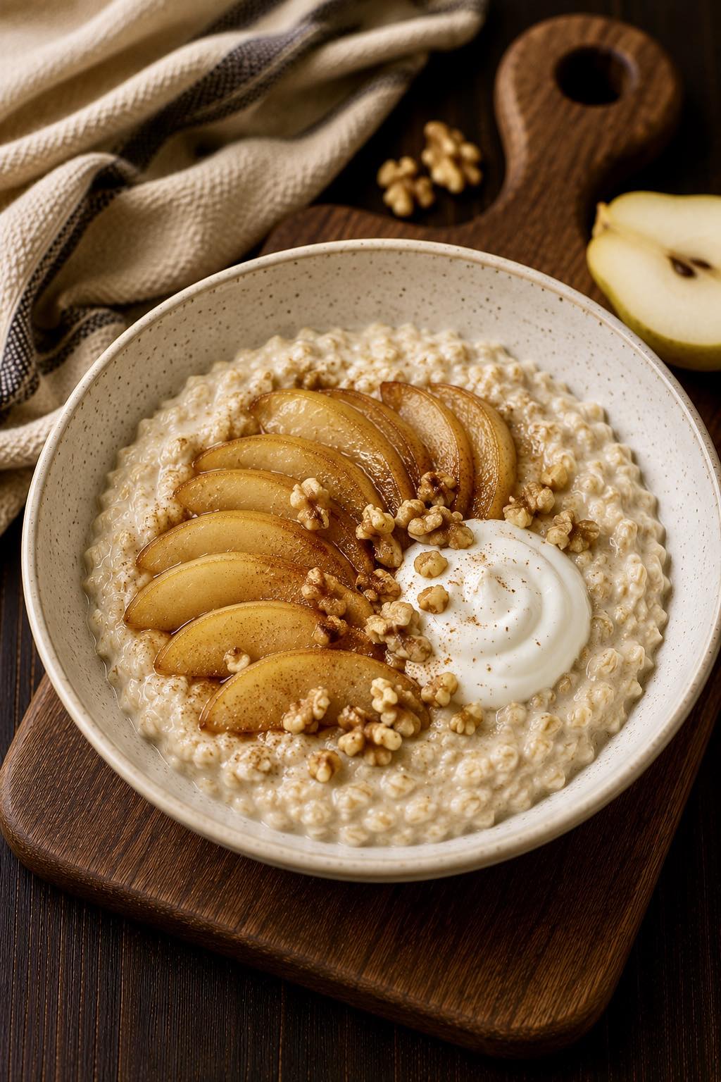 Oatmeal with Caramelized Pear