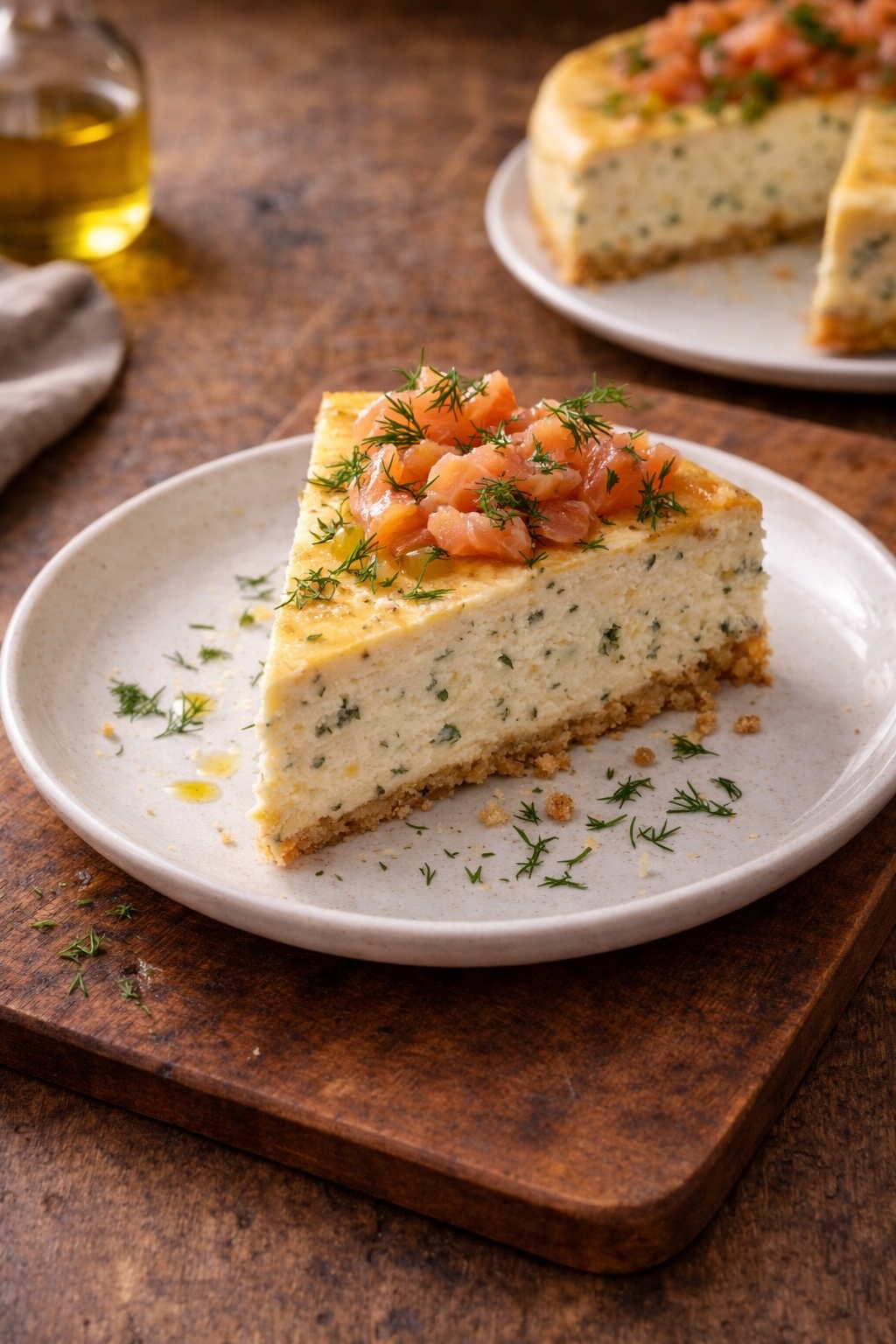 Savory Cheesecake with Salmon and Dill