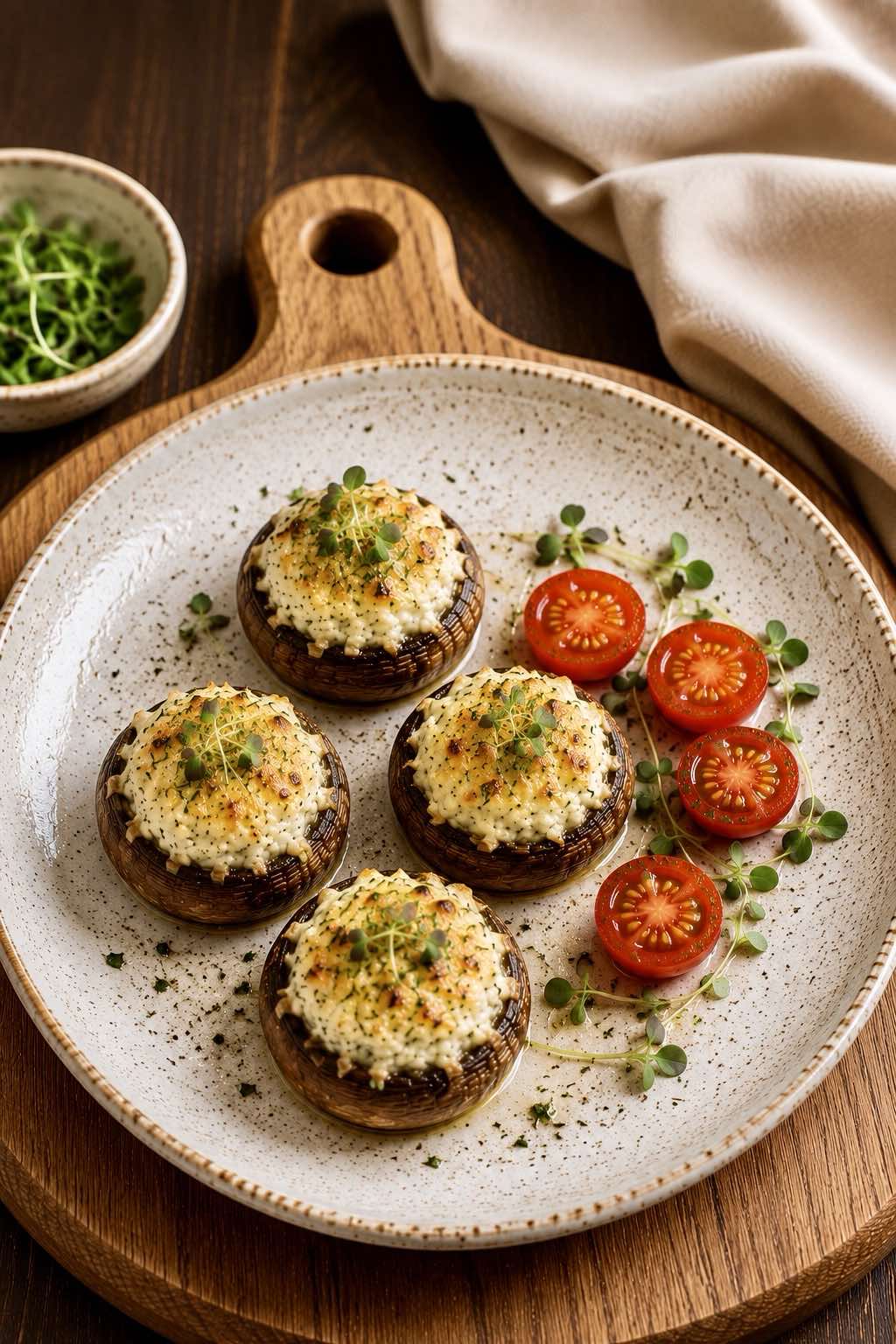 Baked Mushrooms with Ricotta