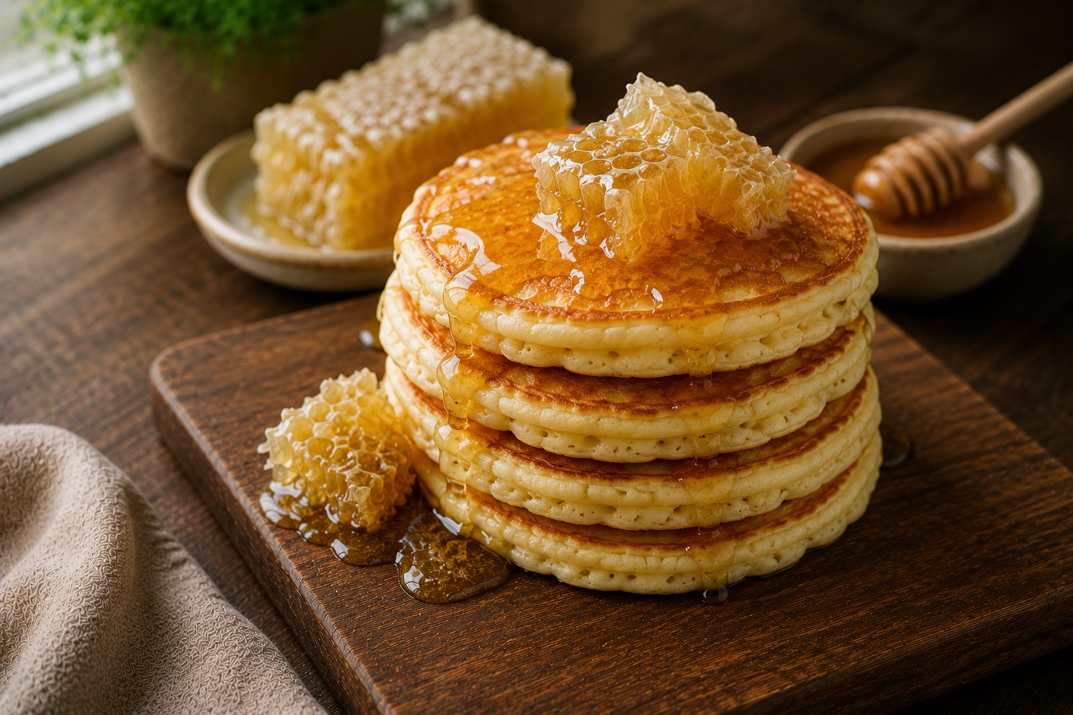 Млинці з медовим сотами