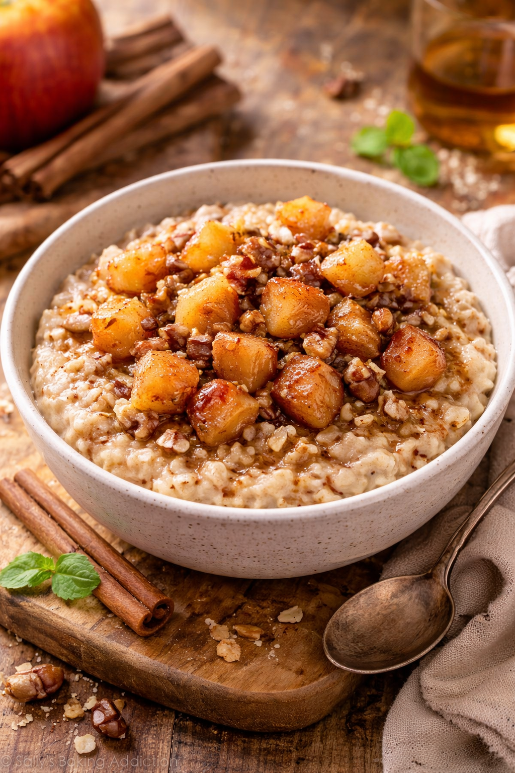 Warm сinnamon apple oat bowl