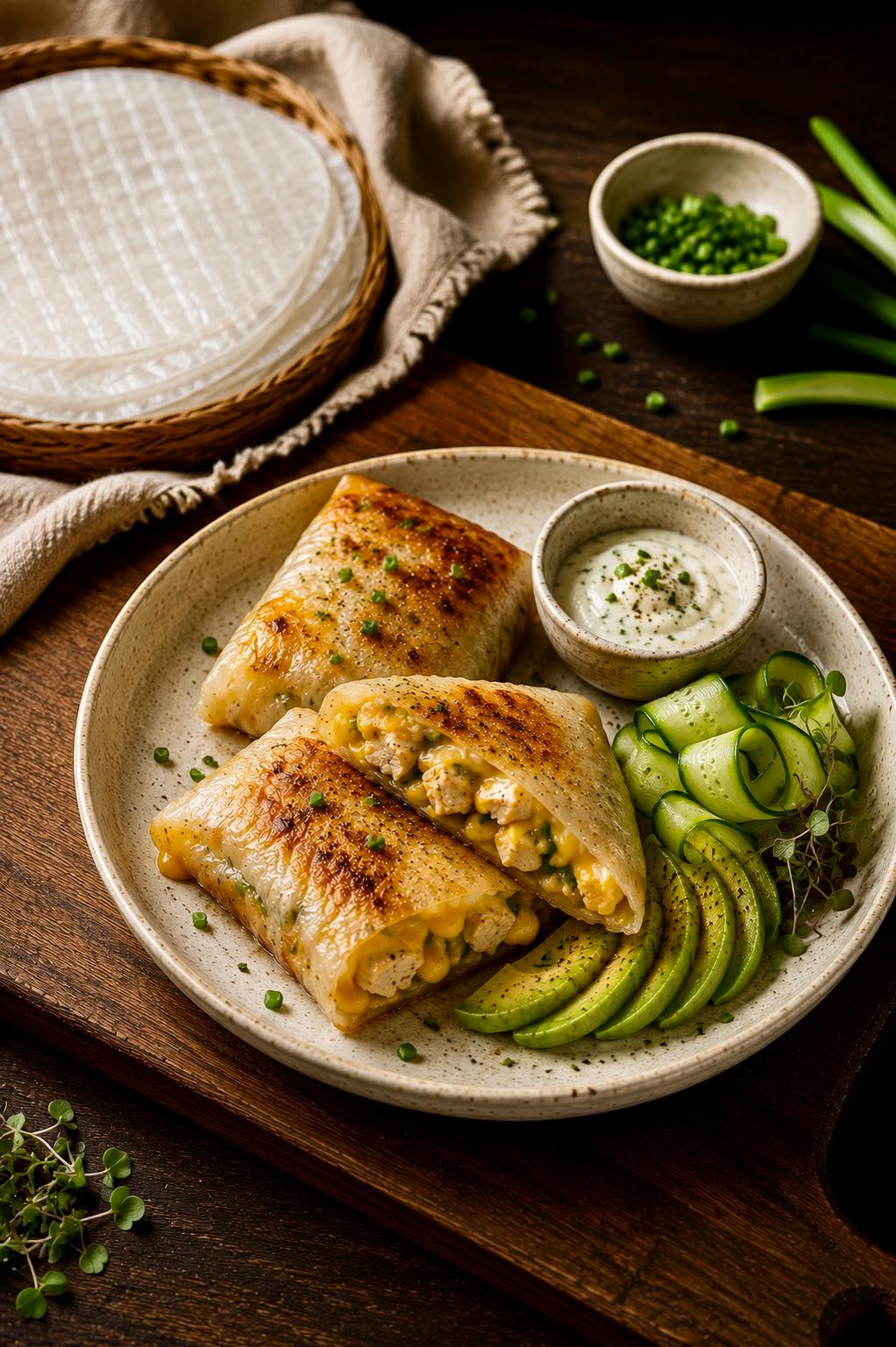 Rice Paper Pockets with Chicken