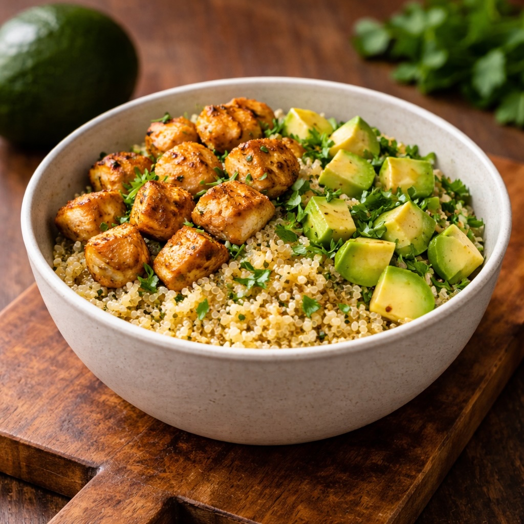 Quinoa with Chicken Fillet, Avocado