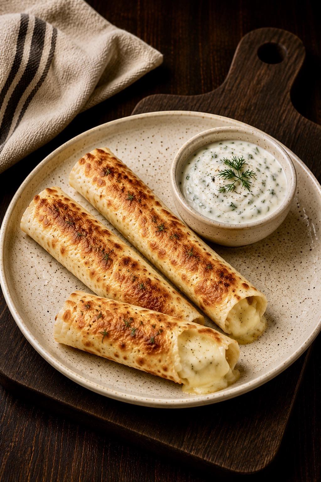 Crispy Cheese Rolls with Lavash